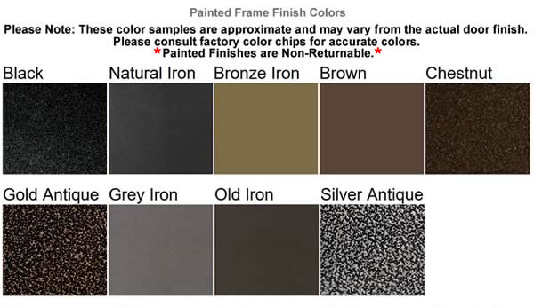 Thermo-Rite Colors Painted Frame Finishes