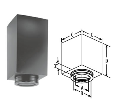 6 DuraVent DuraTech Flat Ceiling Support Box (Square) 6DT-FCS 