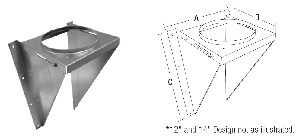 スチーム96 プロストック Selkirk MetalBest 6 Inch Ultra-Temp Wall Support Kit | 206430