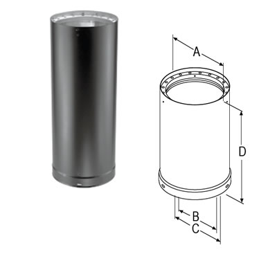 DuraVent Double-Wall Stove Pipe Increaser, 8 Inches to 6 Inches