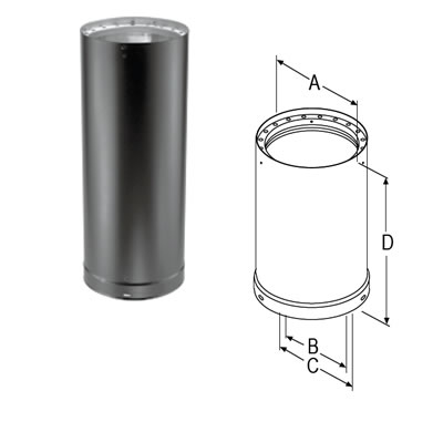 Double Wall Black Stove Pipe - Wood Stove Double Wall Black Pipe