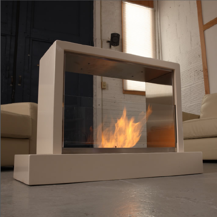 Insight Ventless Fireplace White 7000 W, Jensen Real Flame Ventless Fireplace