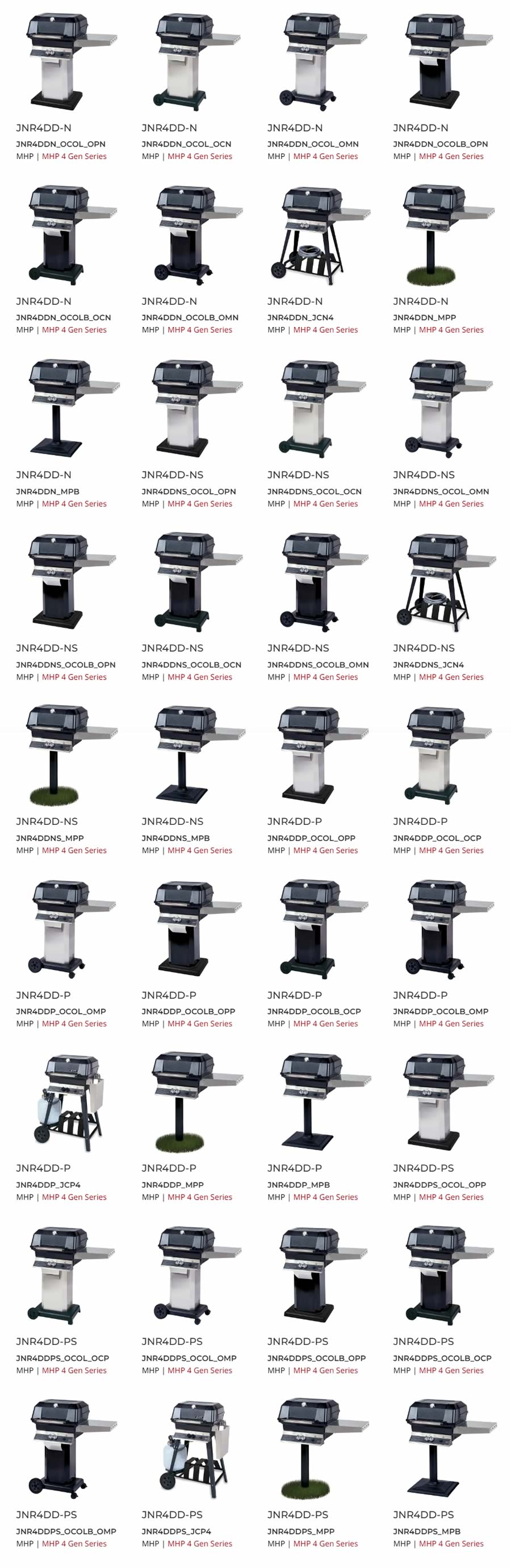 JNR4DD Grill Different Configurations