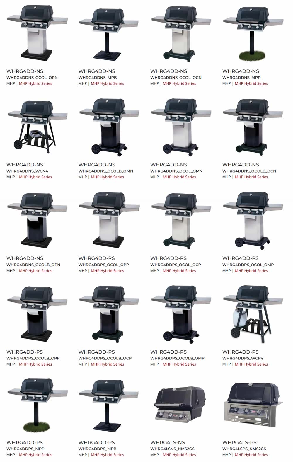 MHP WHRG4DD Grill Configurations