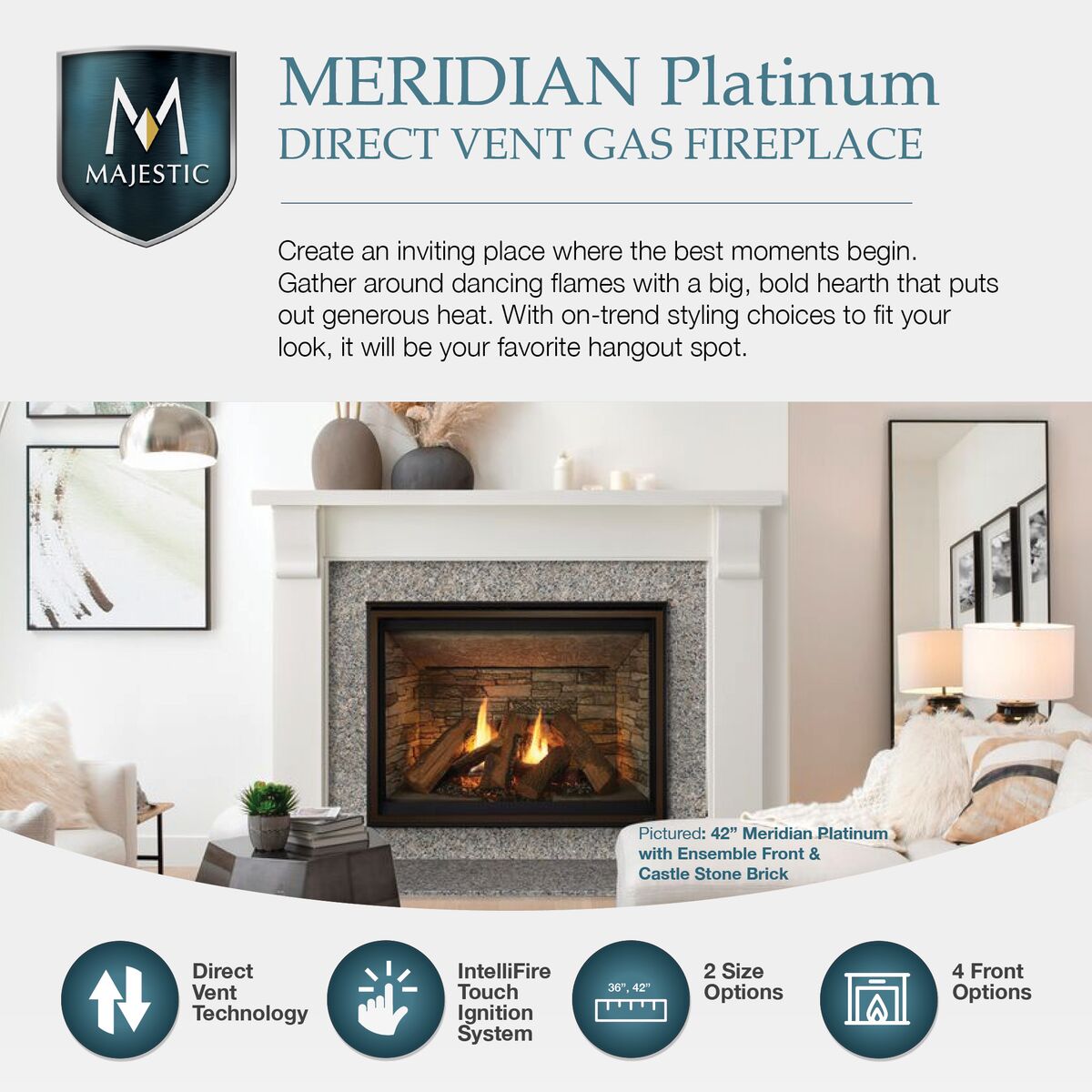 Majestic Meridian Platinum Series Gas Fireplace