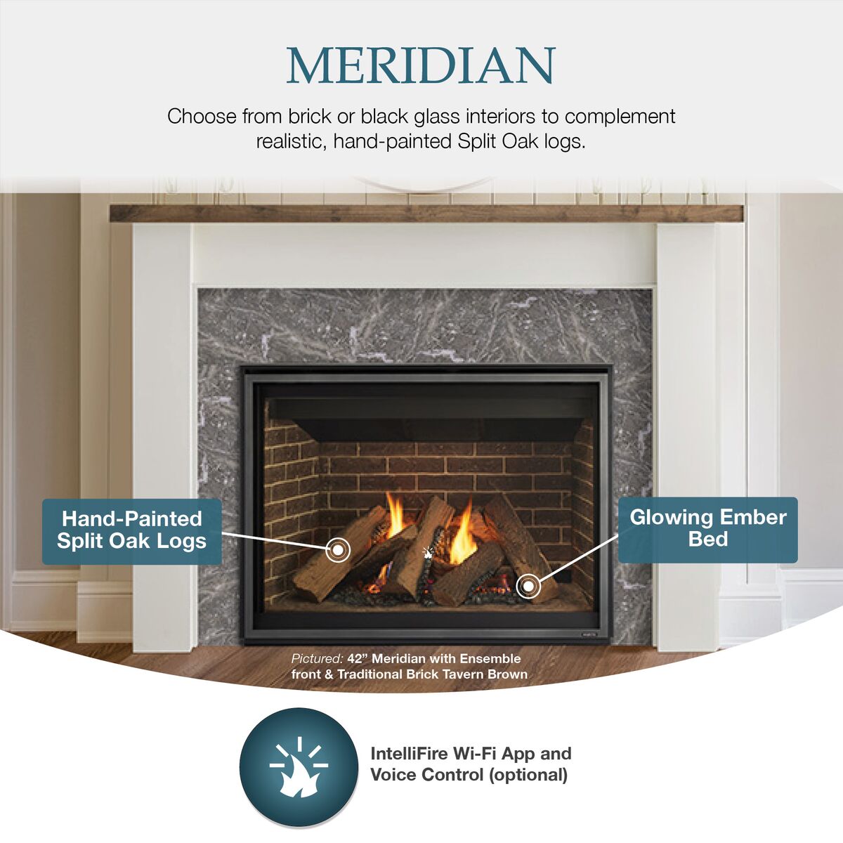 Majestic Meridian Series 42" Gas Fireplace