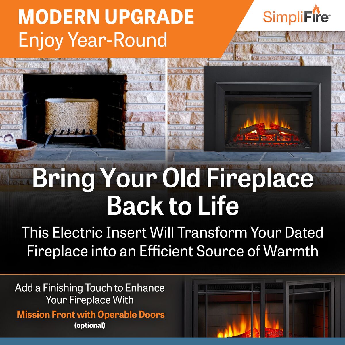 SimpliFire Electric Insert - Modern Upgrad