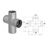 M&G DuraVent 4'' PelletVent Pro Double Tee With Clean-Out Tee Cap - Galvalume - 4PVP-DBT // 4PVP-DBT