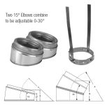 Selkirk MetalBest 10" Ultra-Temp 15 Degree Elbow Kit - 10S-EL15KIT