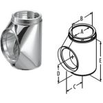M&G DuraVent 5'' DuraTech Tee With Cap - Stainless Steel - 9367SS // 5DT-T-SS