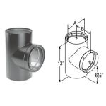 Dura-Vent Dura-Vent 8606 Black Close Clearance Double Wall Stove Pipe  6DVL-06