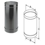 M&G DuraVent 6'' DuraBlack 12'' Single-Wall Black Pipe - Stainless Steel - 1612SS // 6DBK-12SS