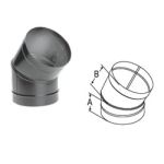 M&G DuraVent 6'' DuraBlack 45 Degree Elbow - Stainless Steel - 1645SS // 6DBK-E45SS