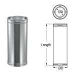M&G DuraVent 6'' DuraPlus Chimney Pipe 12 Inch Length - Stainless Steel - 6DP-12SS