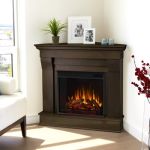 Real Flame Chateau Corner Electric Fireplace in Dark Walnut - 5950E-DW