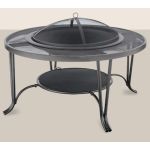Uniflame Black Wood Outdoor Firebowl With Mesh Hearth - WAD1411SP