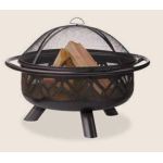 Uniflame 36 Inch Oil Rubbed Bronze Outdoor Firebowl With Geometric Design - WAD1009SP
