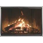 Thermo-Rite Z-Decor Stock Zero Clearance Door Heat-N-Glo - HG94 (shown in a Black Frame with Stainless Steel Frame Insert)