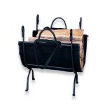 Uniflame Deluxe Wrought Iron Log Holder with Canvas Carrier - W-1866