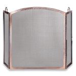 Uniflame 3 Panel Antique Copper Screen with Arched Center Panel