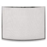 Uniflame Single Panel Curved Pewter Screen - S-1613