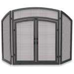 Uniflame 3 Fold Black Wrought Iron Arch Top with Doors - S-1178