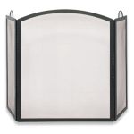 Uniflame 3 Fold Black Wrought Iron Arch Top Large Screen - S-1507