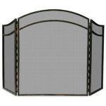 Uniflame 3 Fold Antique Rust Wrought Iron Arch Top Screen - S-1692