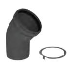 M&G DuraVent 2" PolyPro 45 Degree Elbow UV Black with Locking Band - 2PPS-E45BL