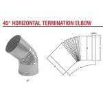 Selkirk 4" Direct-Temp Pellet 45 Degree Horizontal Termination Elbow - 4DT-VPTE