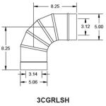 Metal-Fab Corr/Guard 3" D Rinnai LS Adapter, Horizontal - Value - 3CG