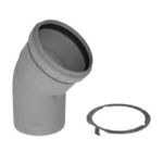 M&G DuraVent 3" PolyPro 45 Degree Elbow with Locking Band - 3PPS-E45L