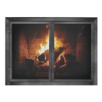 Thermo-Rite Outdoor Patio Door Custom Glass Fireplace Door - Shown in Textured Black