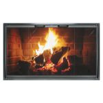 Thermo-Rite Special Z Custom Glass Fireplace Door - Anodized Aluminum - Shown in Anodized Black