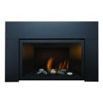 Sierra Flame 30 Liquid Propane Deluxe Direct Vent Insert with Black Porcelain Panels - Black Reflective Glass and 9 Pce Rock Set - ABBOT-30PG-DELUXE-LP