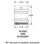 Metal-Fab Corr/Guard 4" D Dual Gasket w/ Backflow Preventer - 4CGIA2B