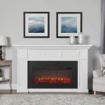 Real Flame Alcott Landscape Electric Fireplace in White - 4130E-W