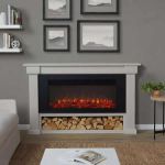 Real Flame Bristow Landscape Electric Fireplace in Bone White - 4770E-BNE