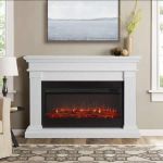Real Flame Beau Landscape Electric Fireplace in White  - 8080E-W