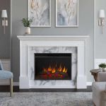 Real Flame Merced Grand Electric Fireplace in White - 8240E-W