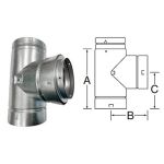 DuraVent 4x4x3 Round B-Vent Reducing Tee - 4BVTR3