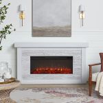 Real Flame Shorewood 66 Landscape Electric Fireplace in Bone White - 13054E-BNE