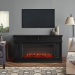Real Flame Torrey 60 Landscape Electric Fireplace TV Stand in Black - 4020E-BLK
