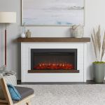 Real Flame Bernice 67 Landscape Electric Fireplace in White - 4220E-W