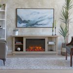 Real Flame Penrose 58 Slim Electric Fireplace TV Stand in Driftwood - 7770E-DRFW