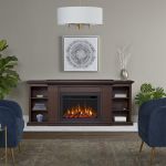 Real Flame Winterset 74 Slim Electric Fireplace TV Stand in Dark Walnut - 8022E-DW