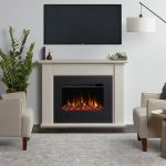 Real Flame Tejon 52 Slim Electric Fireplace in Bone White - 8130E-BNW