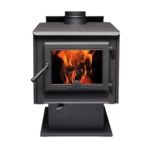 True North TN25C Wood Stove with Pedestal - Metalic Black - TN31010017