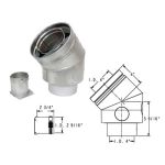 Selkirk 4x6 Direct-Temp Ultimate Pellet Pipe Pellet Stove Adapter 45 Degree - 1604841 - 4DT-UPPSA45