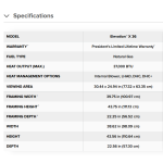 Elevation X 36 specs